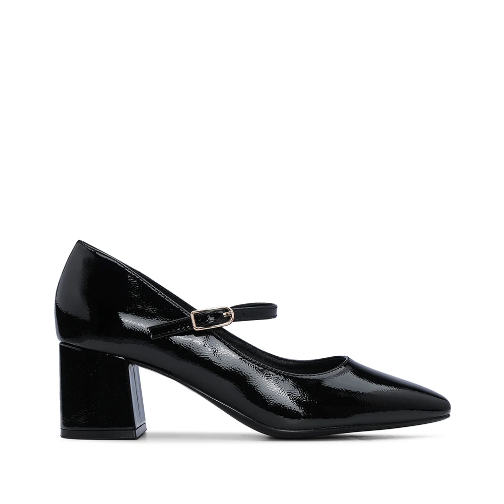 Sapato Mary Jane Mulher Verniz Preto