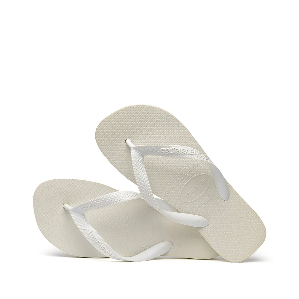 Chinelo Salto Raso Unisexo Pele Sintética Branco - Image 3