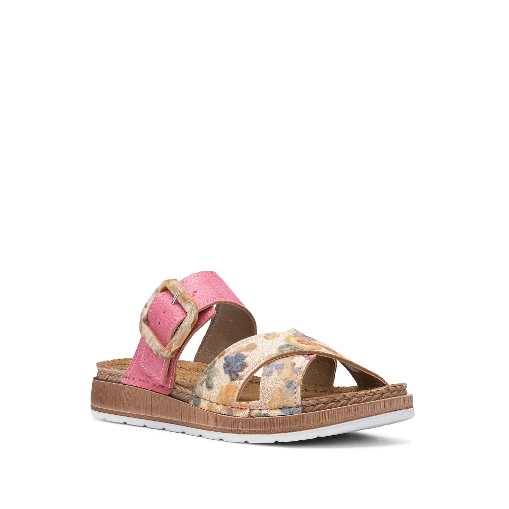 Chinelo Salto Raso Mulher Pele Fuxia - Image 3