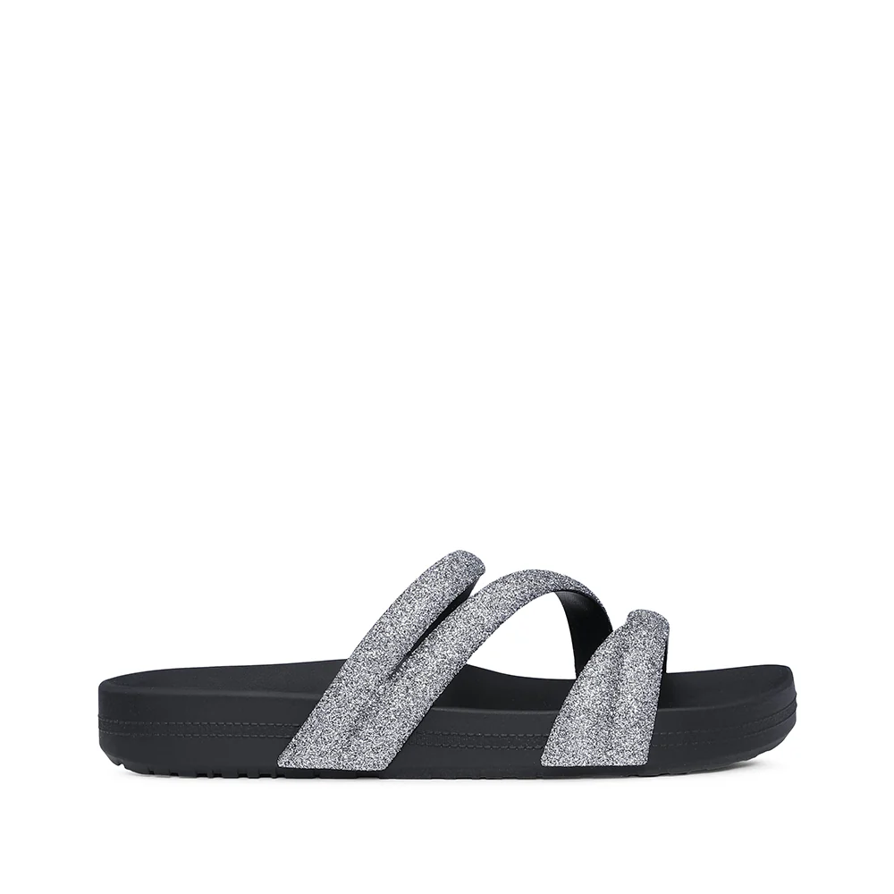 Chinelo Salto Raso Mulher Pele Sintética Preto