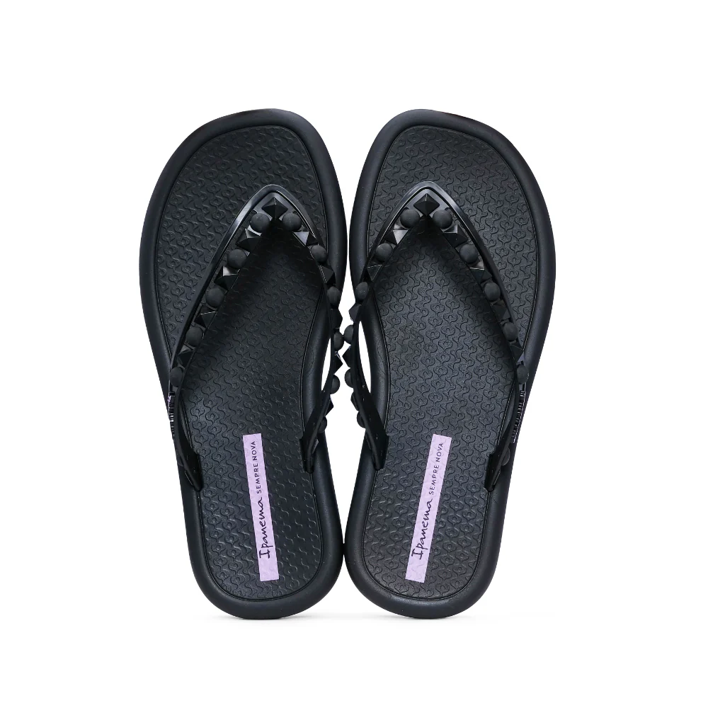 Chinelo Salto Raso Mulher Pele Sintética Preto - Image 2