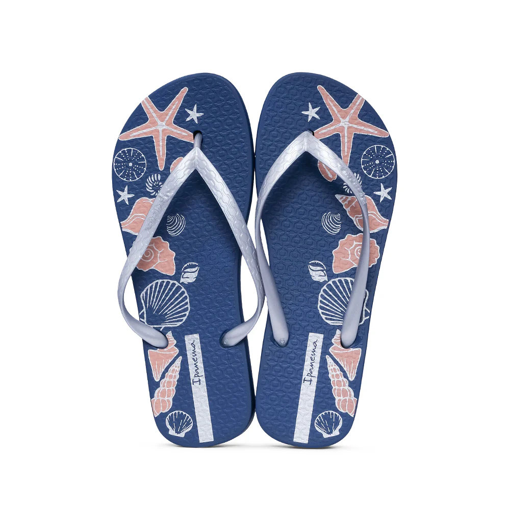 Chinelo Salto Raso Mulher Pele Sintética Azul - Image 2