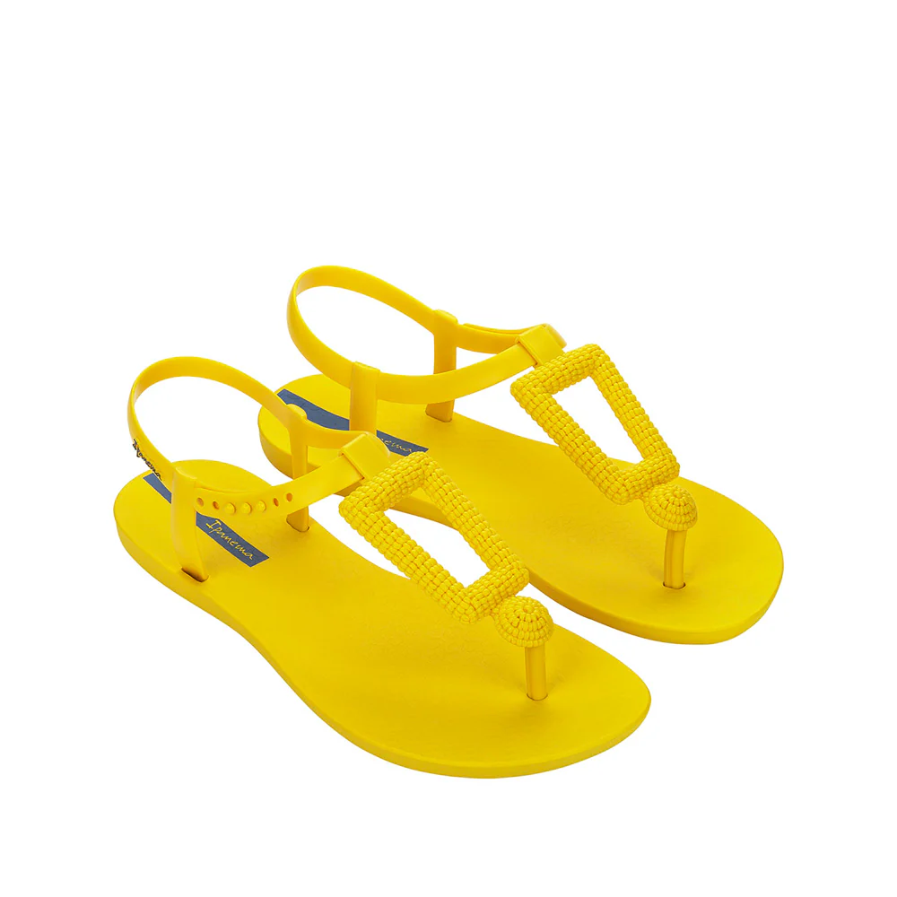 Sandália Salto Raso Mulher Pele Sintética Amarelo - Image 2