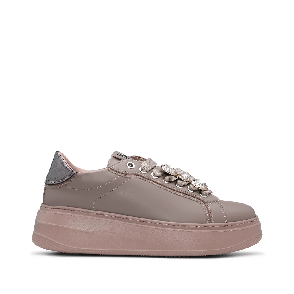 Sapatilha Casual Mulher Pele Taupe