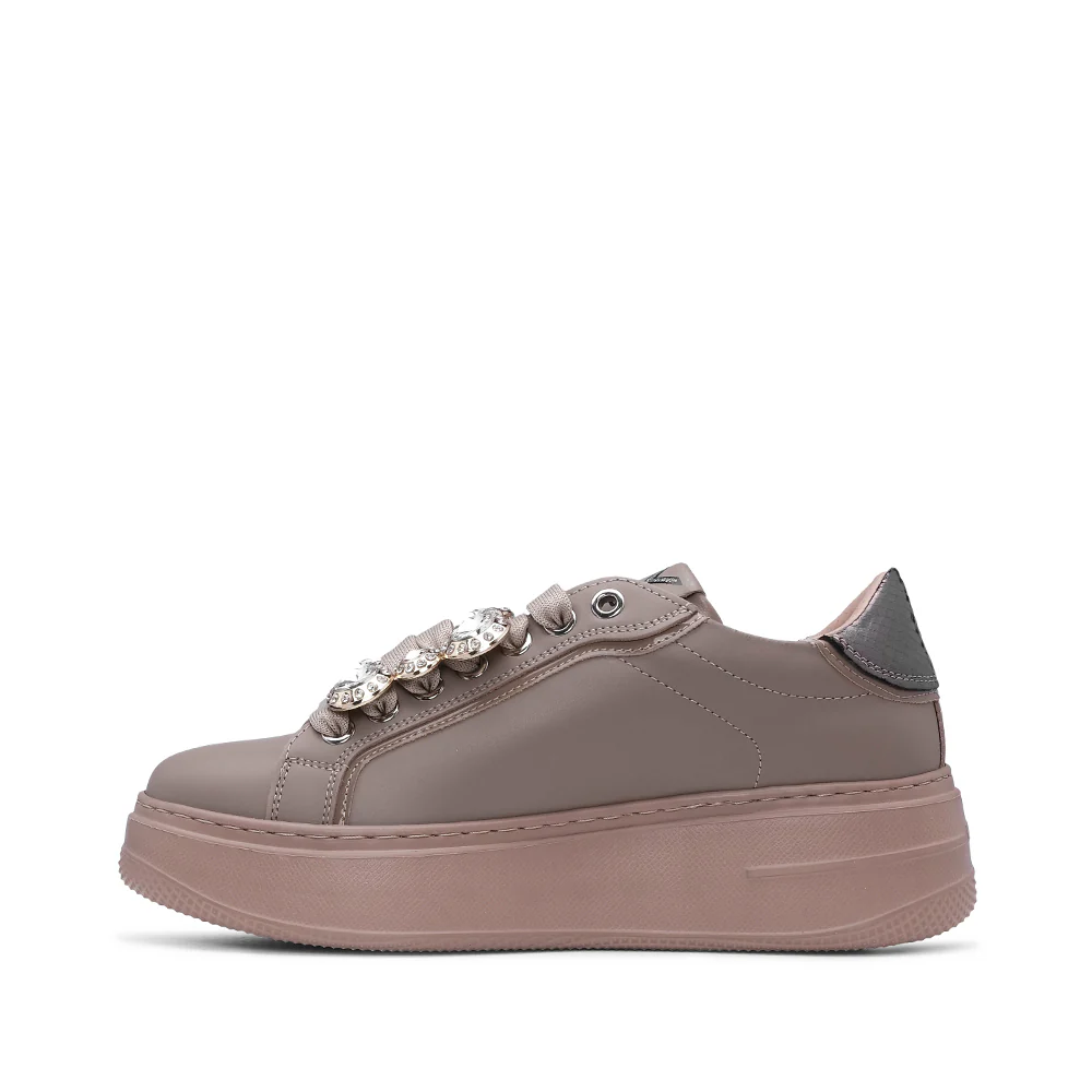 Sapatilha Casual Mulher Pele Taupe - Image 2