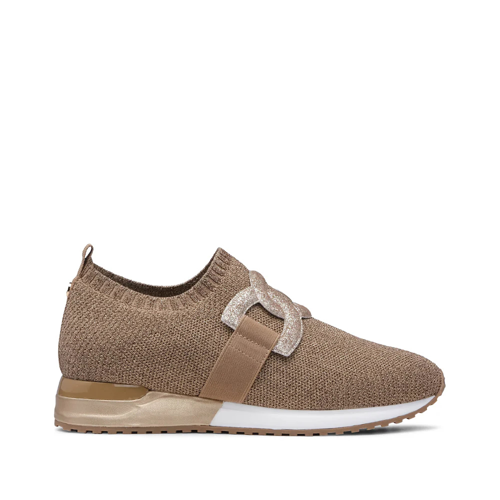 Sapatilha Casual Mulher Têxtil Dourado
