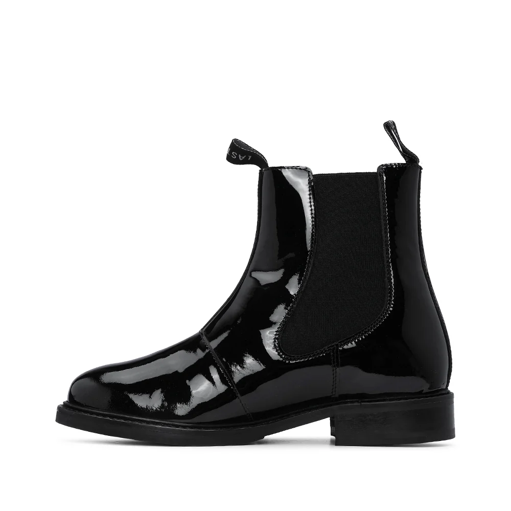 Bota Salto Raso Mulher Verniz Preto - Image 2