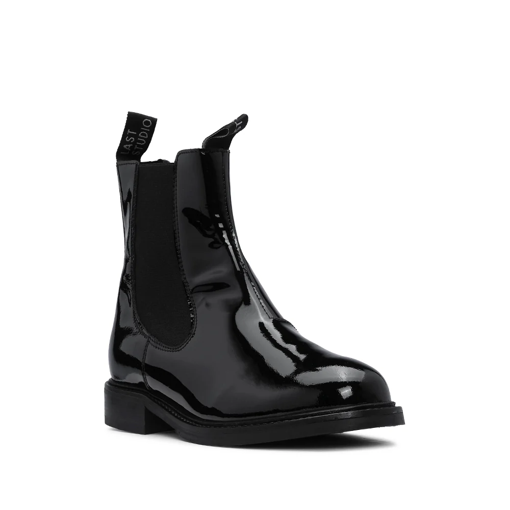 Bota Salto Raso Mulher Verniz Preto - Image 3