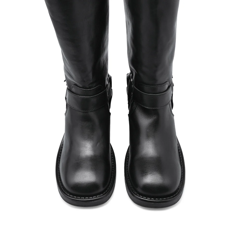 Bota Biker Mulher Pele Preto - Image 6