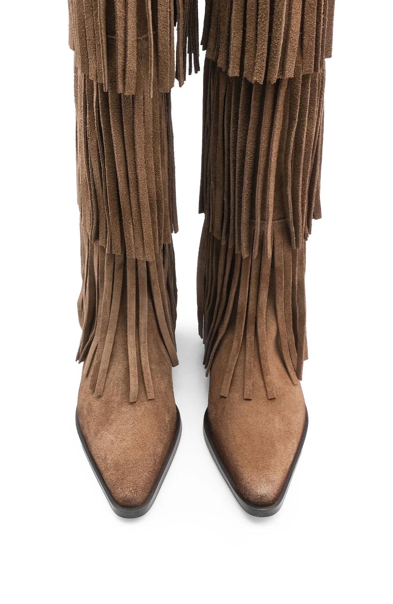 Bota Cano Alto Mulher Camurça Taupe - Image 5