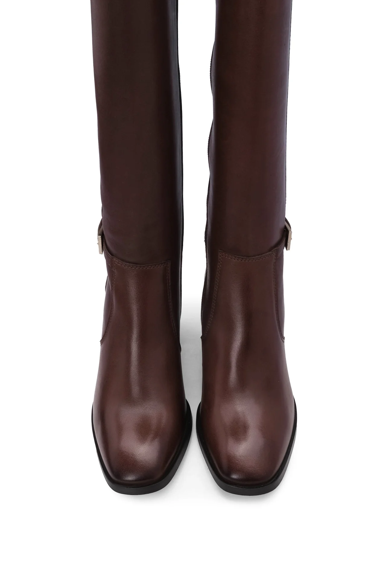 Bota Cano Alto Mulher Pele Castanho - Image 5