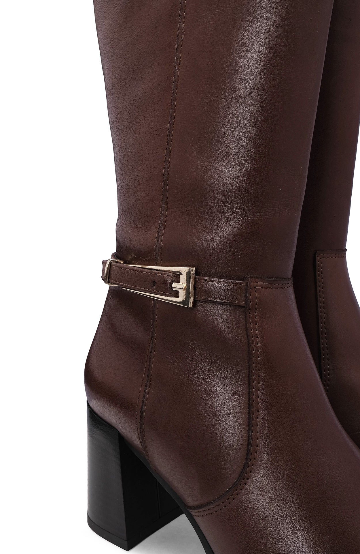 Bota Cano Alto Mulher Pele Castanho - Image 6