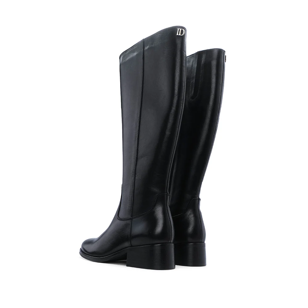 Bota Cano Alto Mulher Pele Preto - Image 4