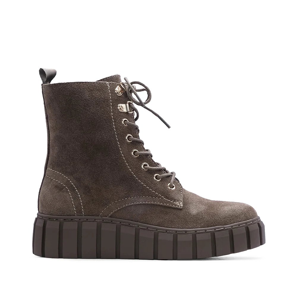 Bota Casual Mulher Camurça Taupe