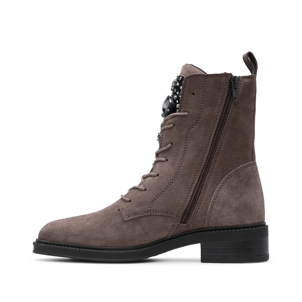 Bota Militar Mulher Camurça Taupe - Image 2