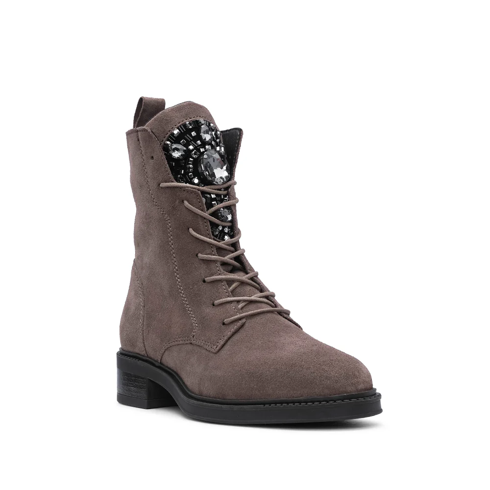 Bota Militar Mulher Camurça Taupe - Image 3