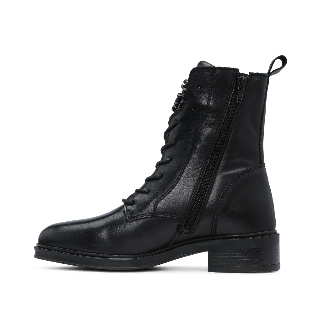 Bota Militar Mulher Pele Preto - Image 2