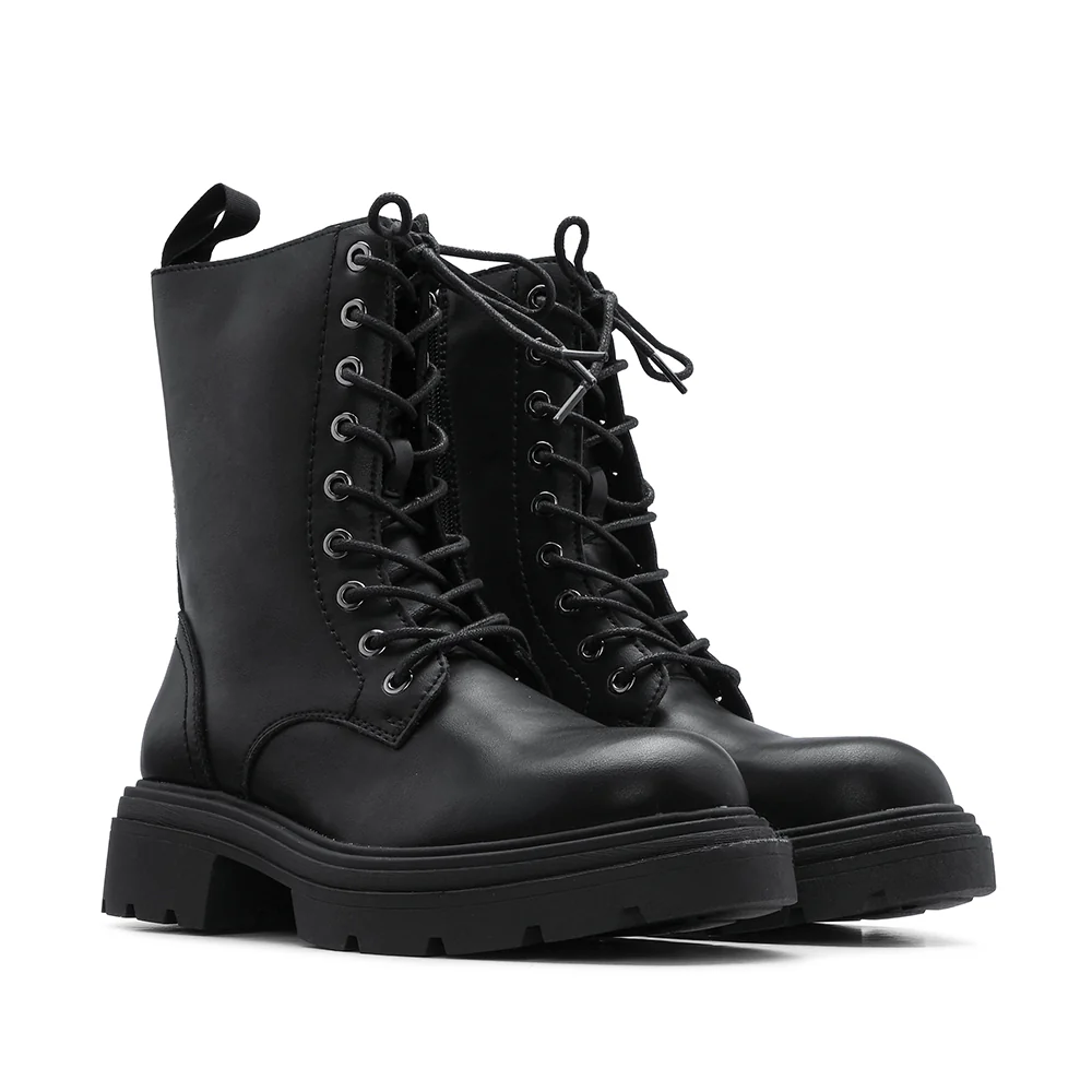 Bota Militar Mulher Pele Preto - Image 3