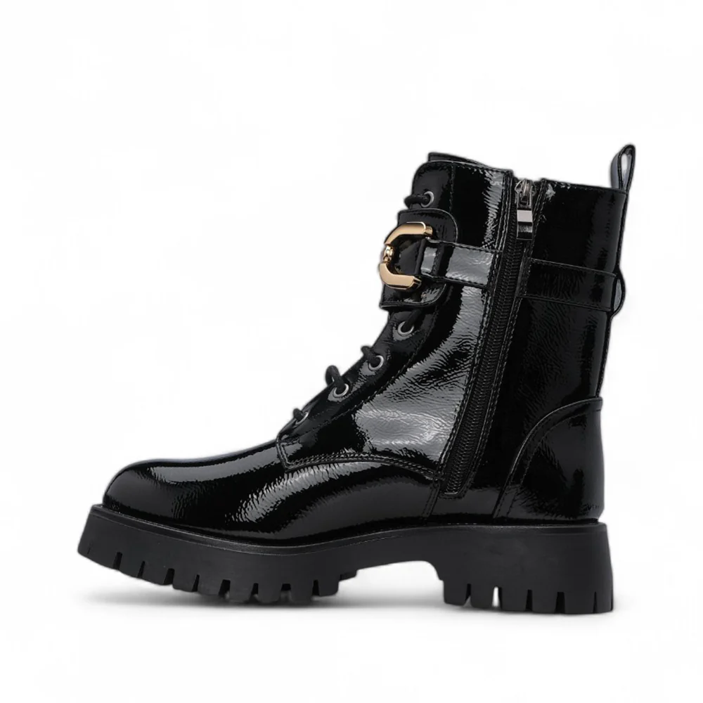 Bota Militar Mulher Verniz Preto - Image 2
