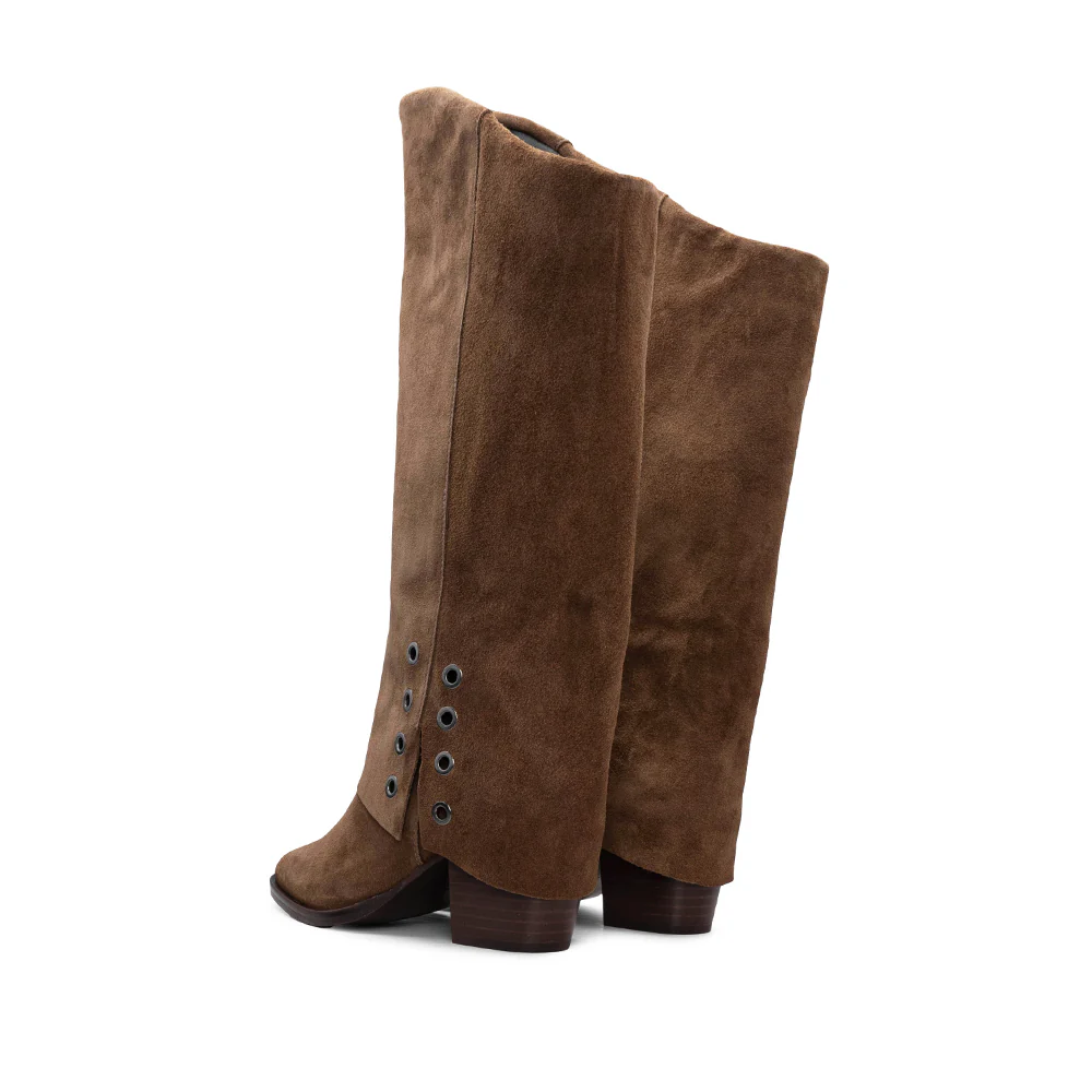 Bota Polaina Mulher Camurça Castanho - Image 3