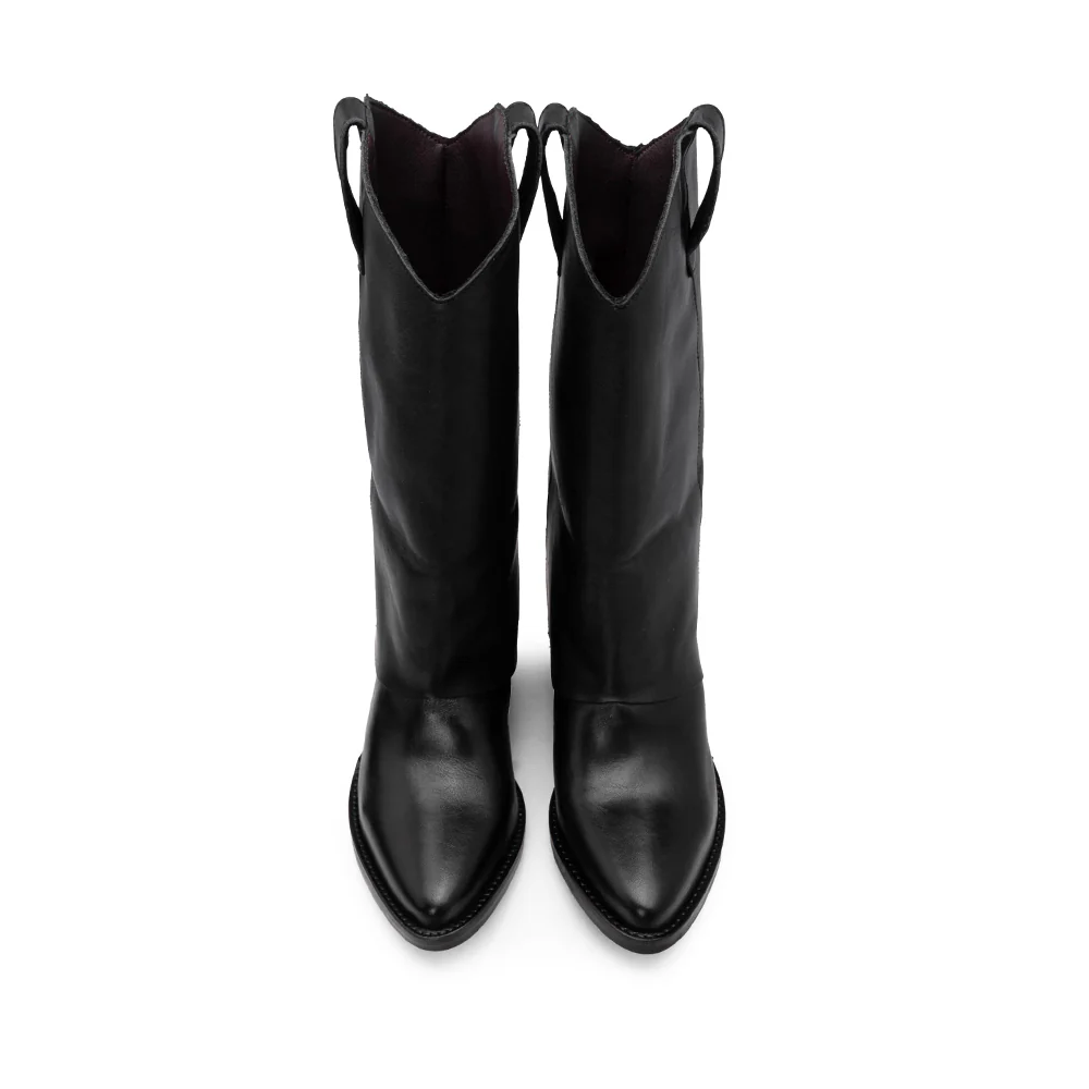 Bota Polaina Mulher Pele Preto - Image 4
