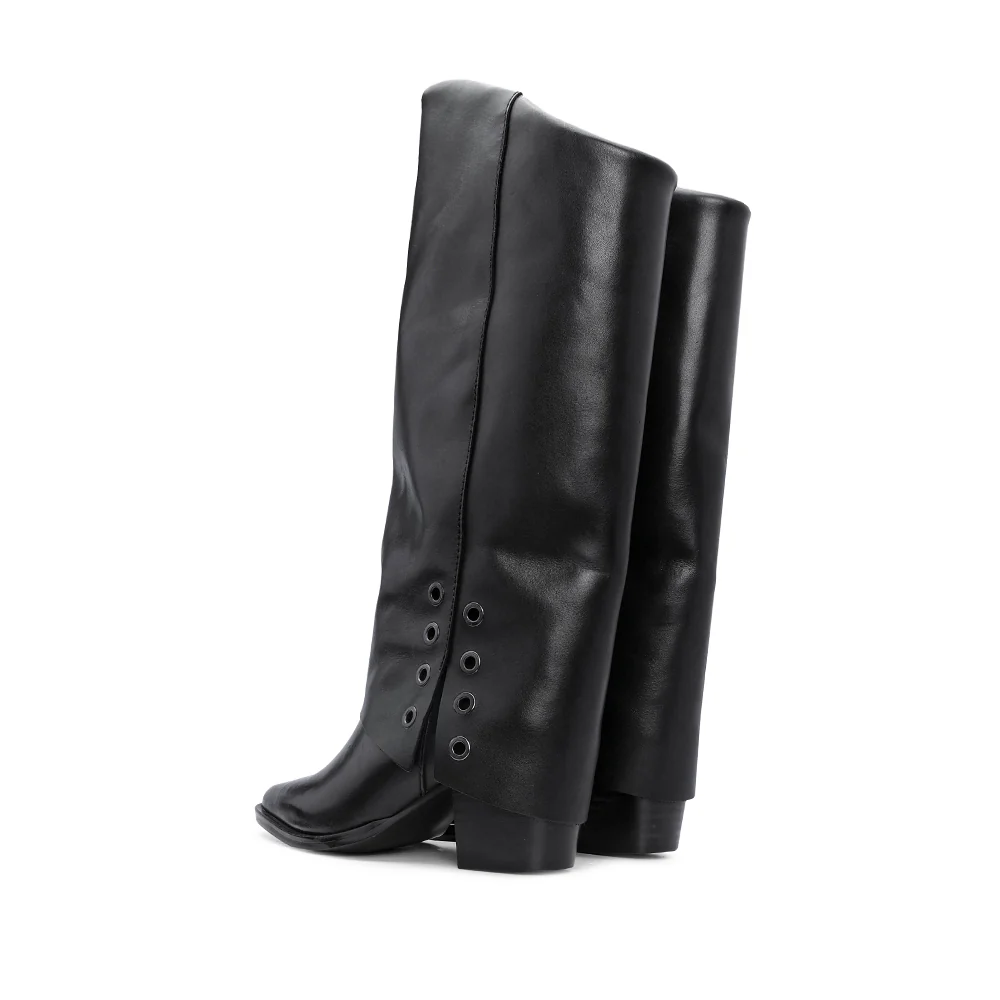 Bota Polaina Mulher Pele Preto - Image 4
