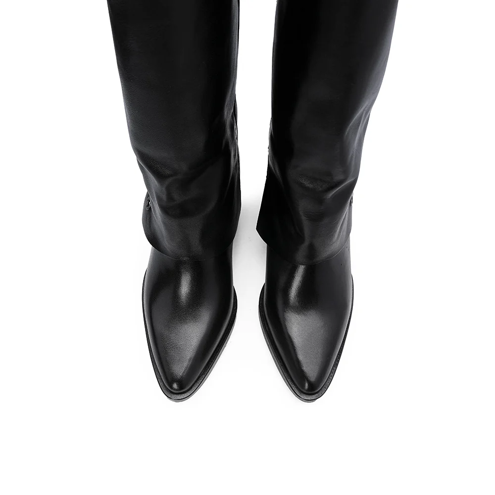 Bota Polaina Mulher Pele Preto - Image 5
