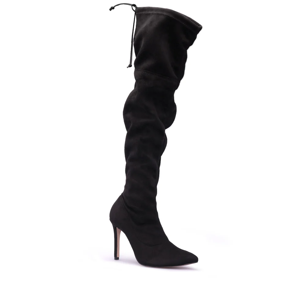 Bota Salto Alto Mulher Camurça Preto - Image 3