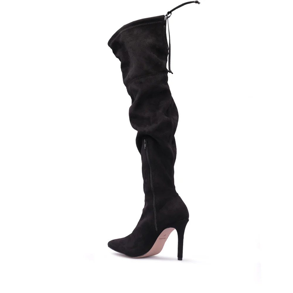 Bota Salto Alto Mulher Camurça Preto - Image 4