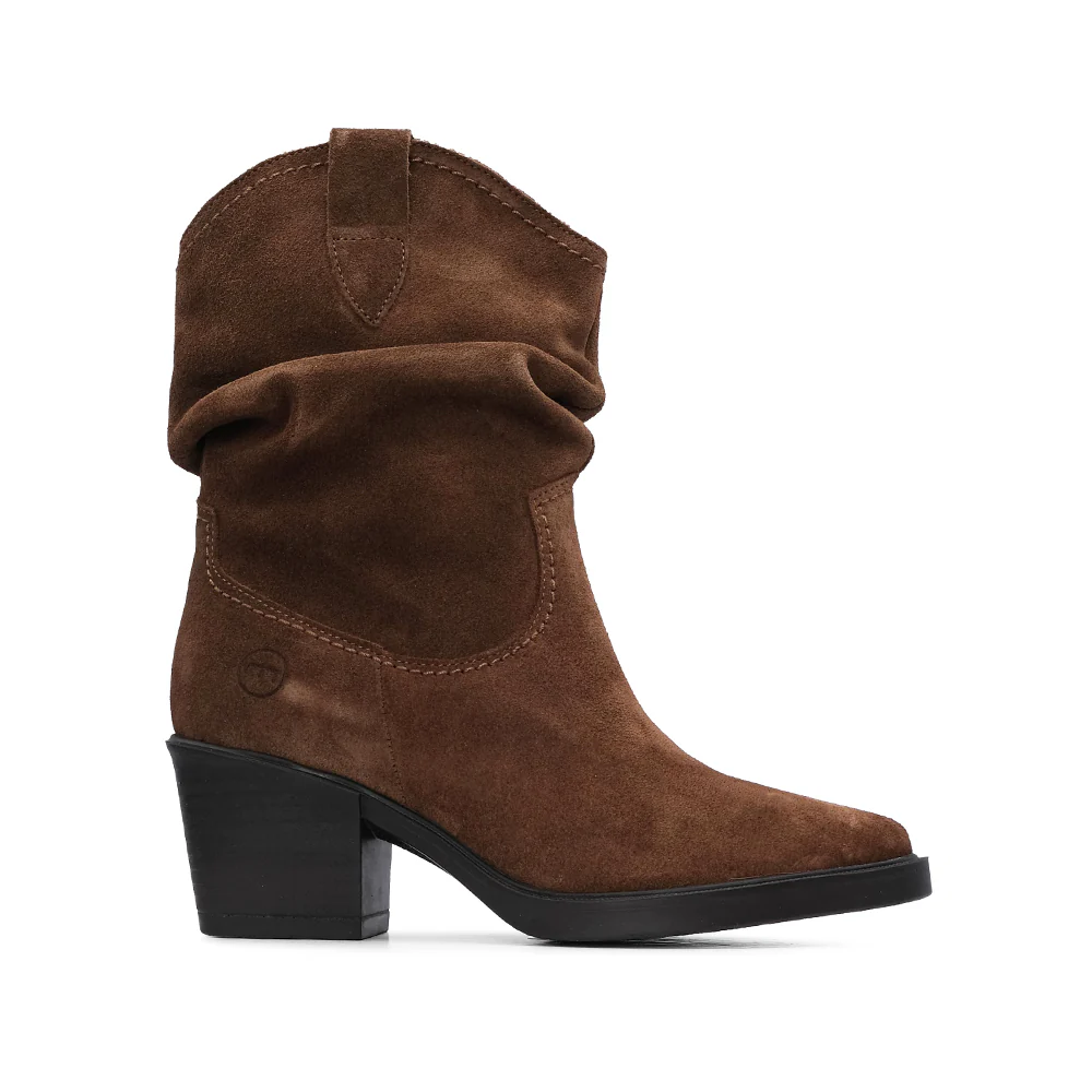 Bota Salto Médio Mulher Camurça Camel - Image 2