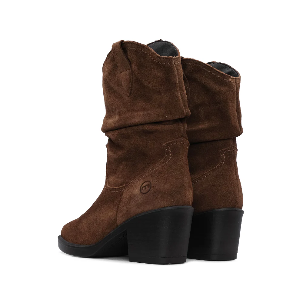 Bota Salto Médio Mulher Camurça Camel - Image 3