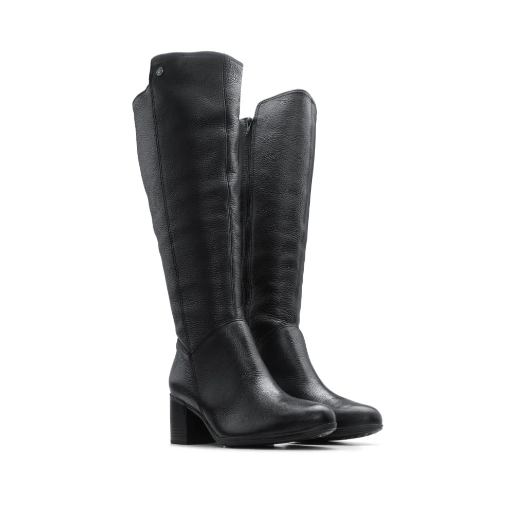 Bota Salto Médio Mulher Pele Preto - Image 3