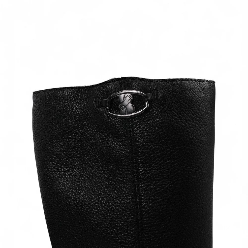 Bota Salto Médio Mulher Pele Preto - Image 6
