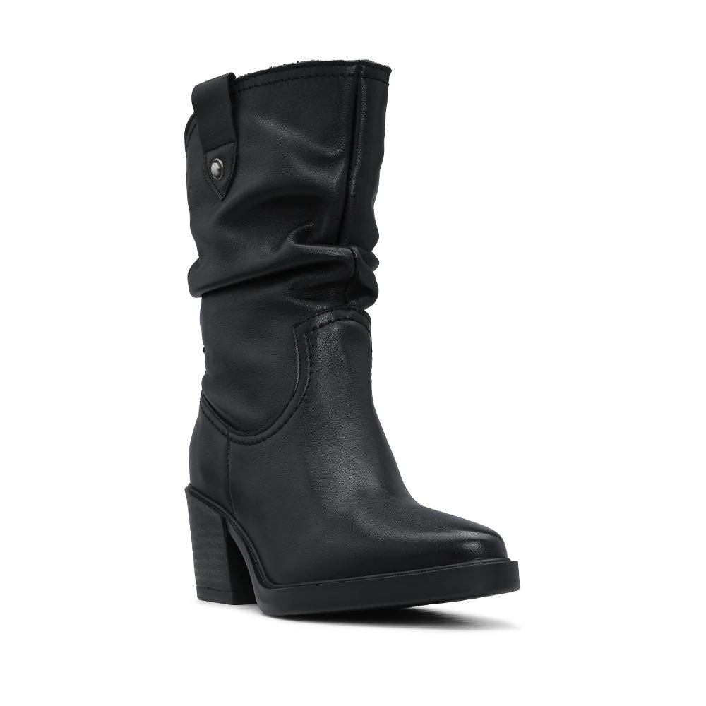 Bota Salto Médio Mulher Pele Preto - Image 3