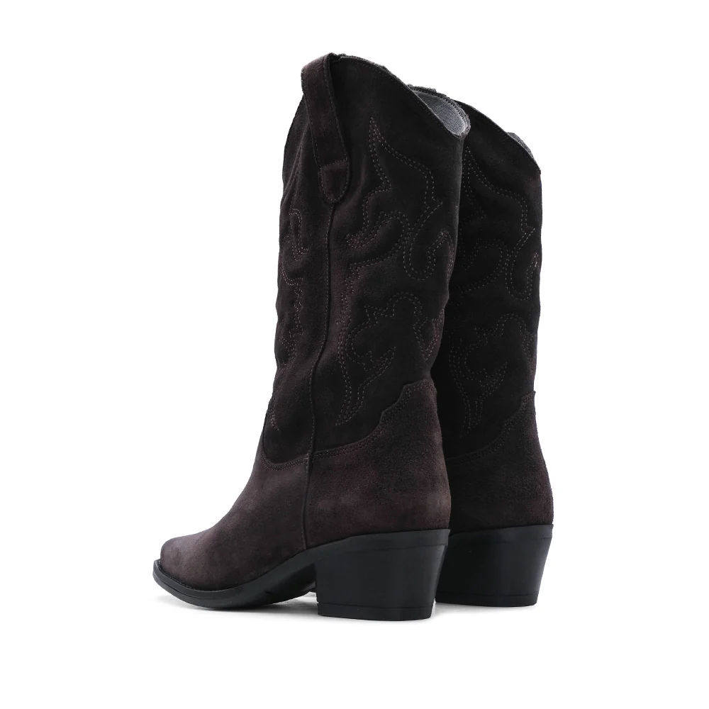 Bota Texana Mulher Camurça Castanho - Image 3