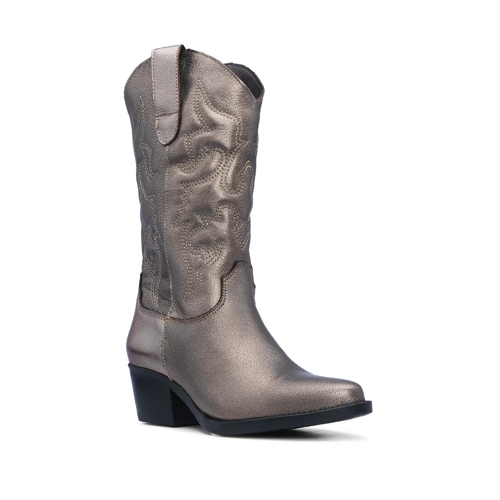 Bota Texana Mulher Metalizado Chumbo - Image 3