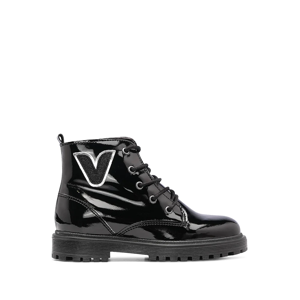 Botim Casual Criança Verniz Preto