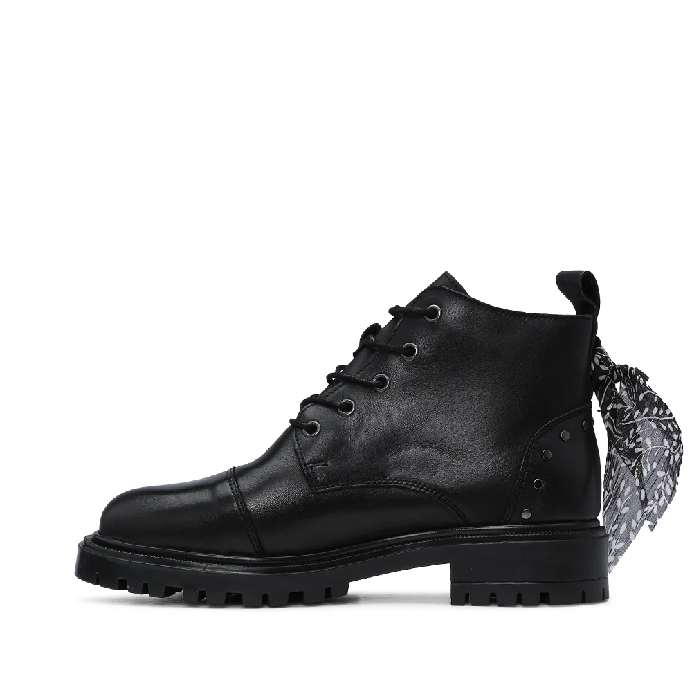 Botim Casual Mulher Pele Preto - Image 2
