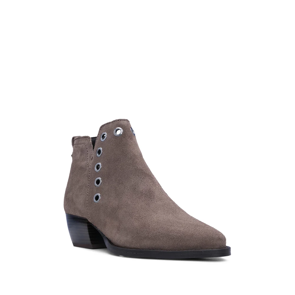 Botim Salto Médio Mulher Camurça Taupe - Image 3