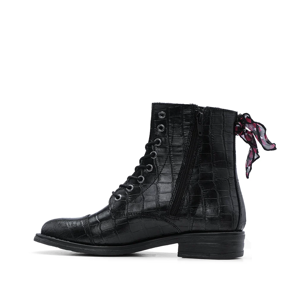 Botim Salto Raso Mulher Animal Print Preto - Image 2