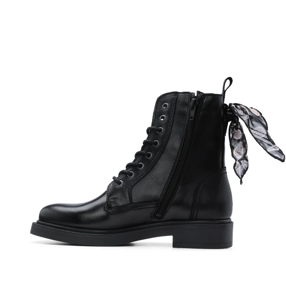 Botim Salto Raso Mulher Pele Preto - Image 2