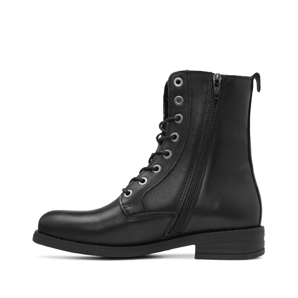 Botim Salto Raso Mulher Pele Preto - Image 2