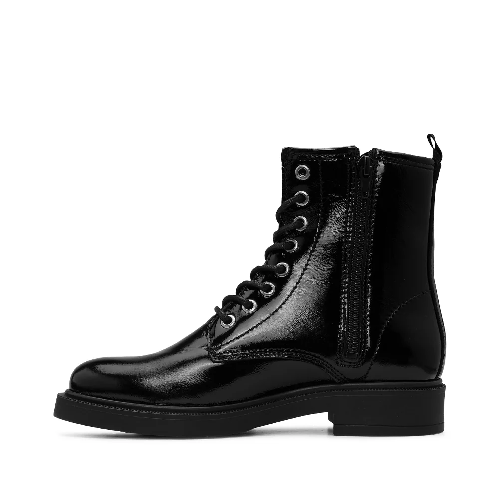 Botim Salto Raso Mulher Verniz Preto - Image 2