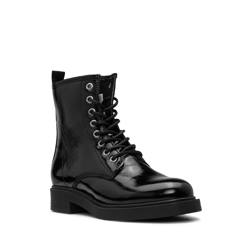 Botim Salto Raso Mulher Verniz Preto - Image 3