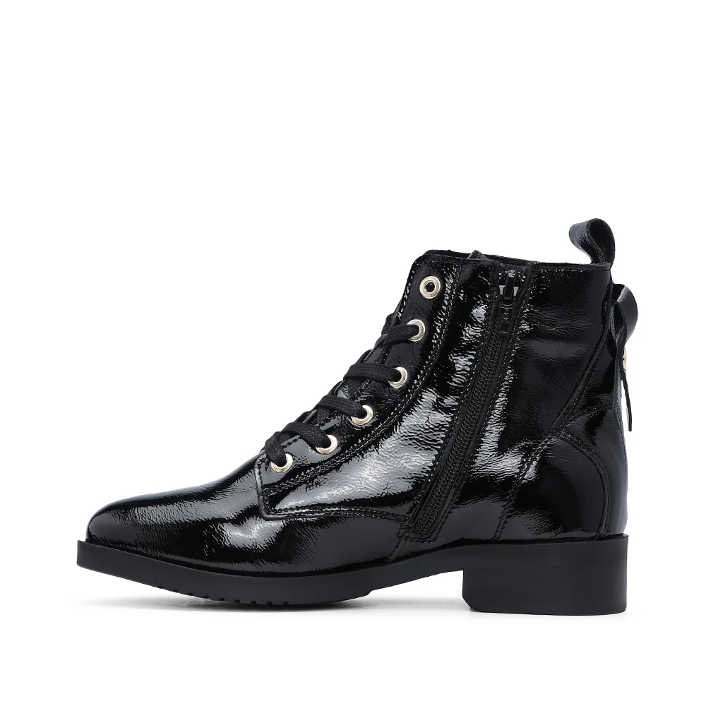 Botim Salto Raso Mulher Verniz Preto - Image 2