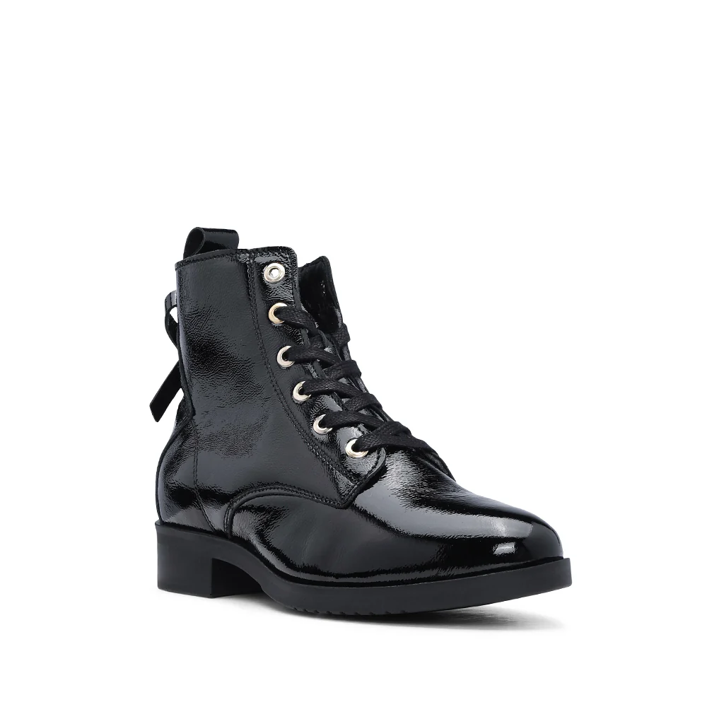 Botim Salto Raso Mulher Verniz Preto - Image 3