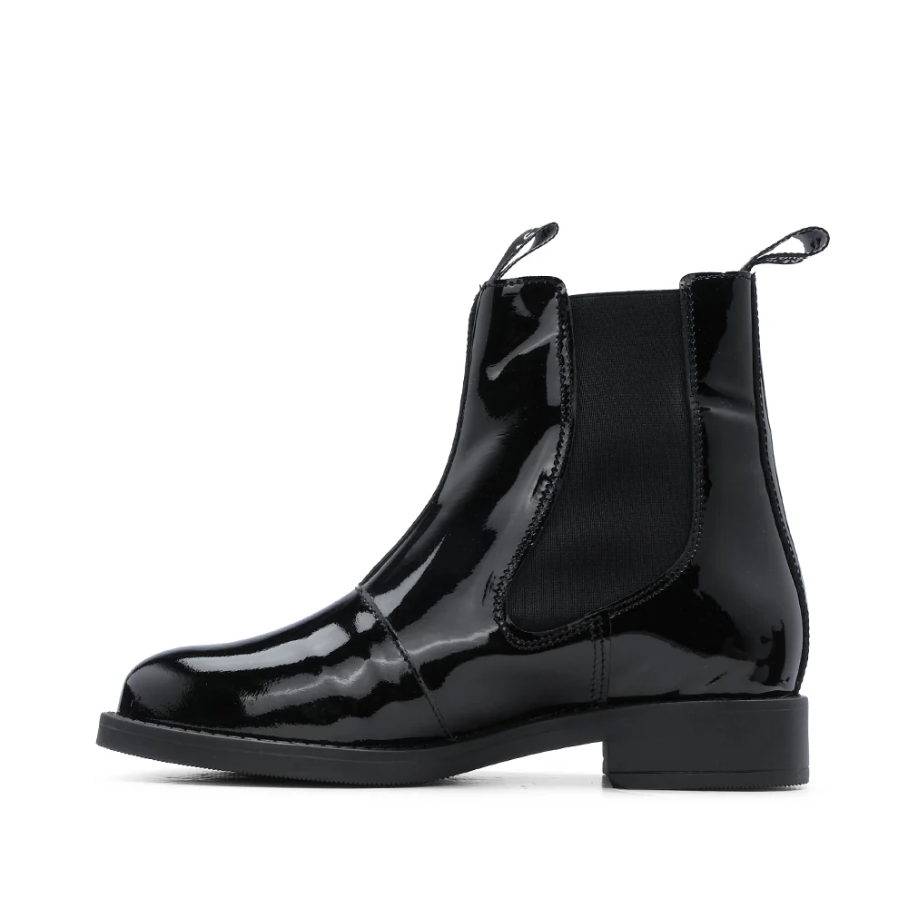 Botim Salto Raso Mulher Verniz Preto - Image 2