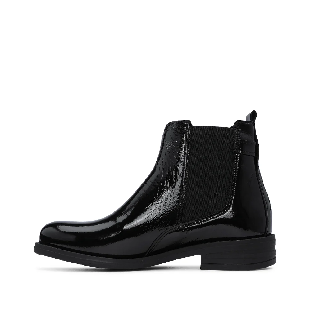 Botim Salto Raso Mulher Verniz Preto - Image 2