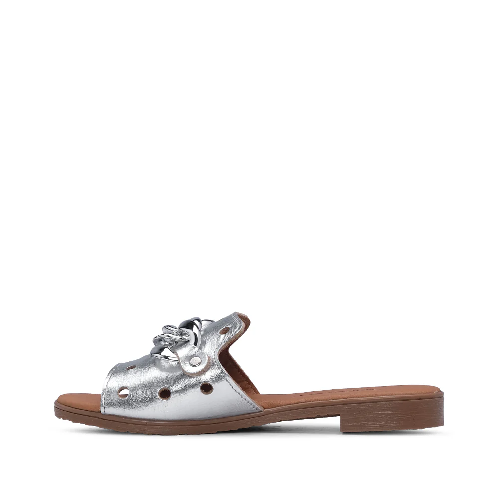 Chinelo Casual de Mulher Com Aplicação Metálica Prata - Image 2