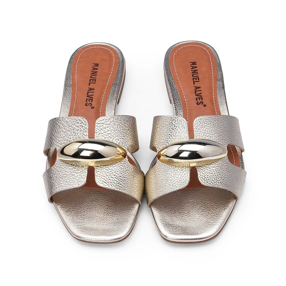 Chinelo Casual Metalizado Dourado - Image 6